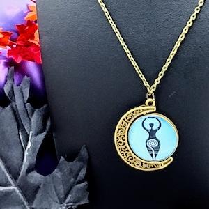 Bronze Goddess Spinner Pendant: Fidget Necklace, Comfort Jewelry