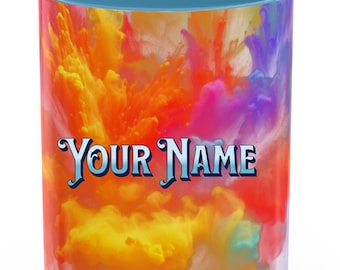Colorful Abstract Cloud Art Accent Coffee Mug | 11oz or 15oz, Personalized Option