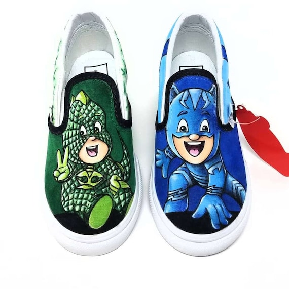 Custom Cartoon Kids Shoes Classic Vans Slip On With Cartoon Etsy