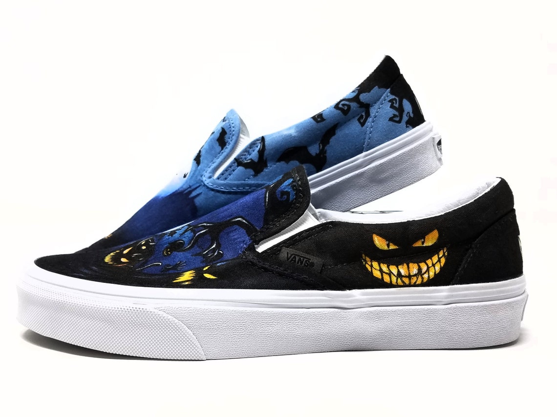 Custom Halloween Themed Shoes Vans Slipons with various Etsy