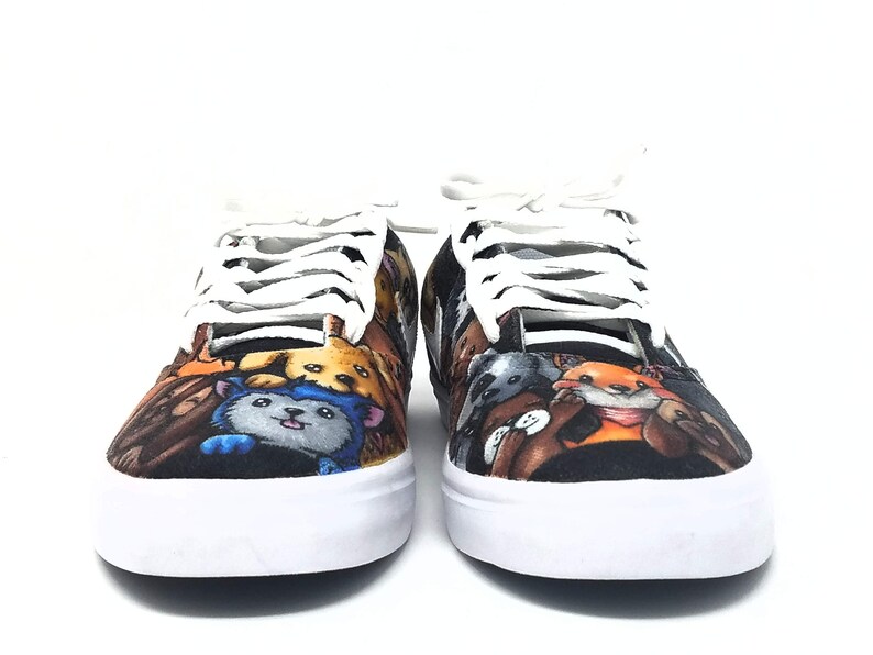 Custom Puppy Shoes Nike SB Check with a collage of Puppies Etsy