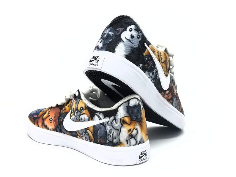 Custom Puppy Shoes Nike SB Check with a collage of Puppies Etsy