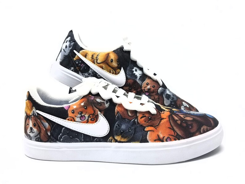 Custom Puppy Shoes Nike SB Check with a collage of Puppies Etsy