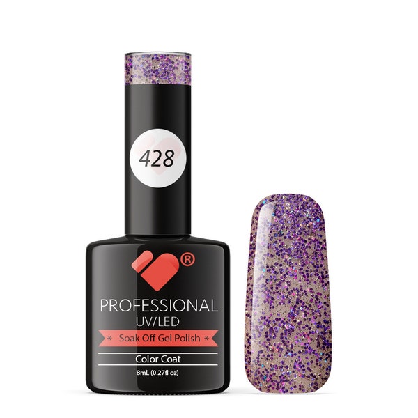 428 VB Line Blushing Topaz Purple gel nail polish