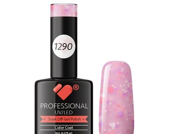 1290 VB Line Yogurt Hot Pink Neon Glitter gel nail polish