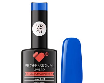 VB-411 VB Line Neon Aqua Sky Blue Saturated Gel Nail Polish