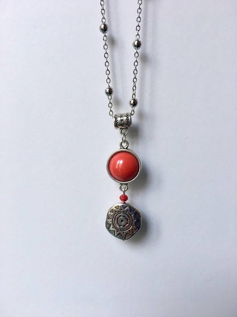 Boho red Choker necklace