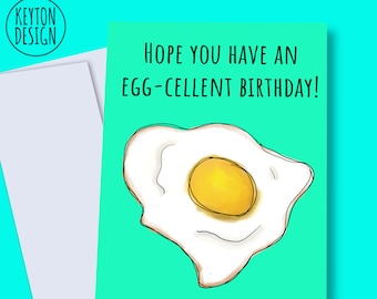 INSTANT DOWNLOAD - Food pun birthday card, breakfast card, funny egg card, egg decor, printable birthday card, digital birthday card