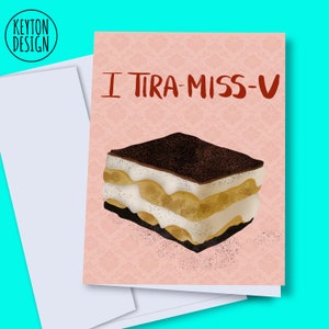 TÉLÉCHARGEMENT INSTANTANÉ -Carte Tiramisu, tu me manques, carte numérique tu me manques, carte romantique, amateur de tiramisu, décor tiramisu, penser à toi