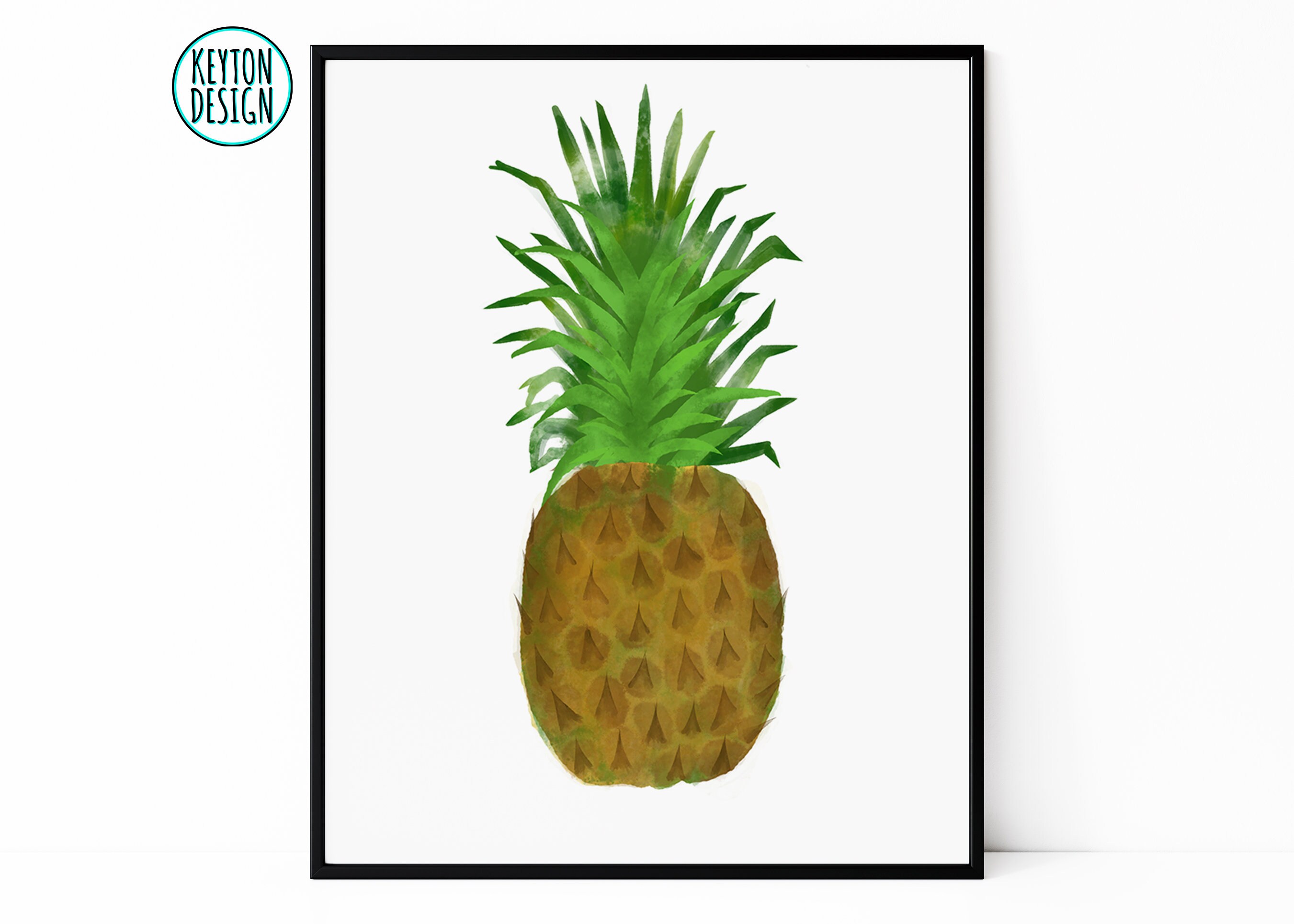 Printable Pineapple Wall Art, Wall Art Set of Two, Pineapple Decor