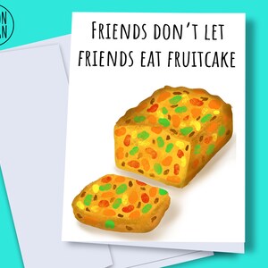 Printable Christmas card, digital Christmas card, food pun Christmas card, Funny Christmas card, Christmas food card, funny fruitcake