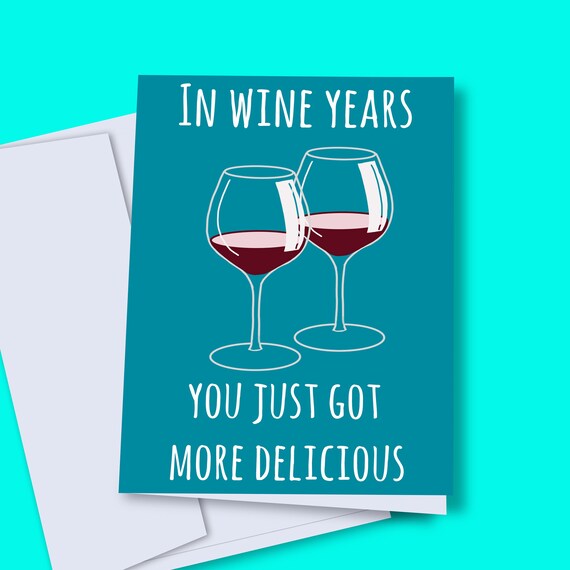 Digital Wine Birthday Card Printable Wine Card Funny Wine | Etsy