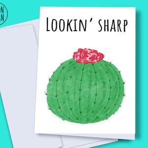 Birthday card digital, cactus birthday card, printable plant card, digital food pun card, cactus birthday card, instant download cactus