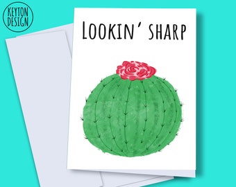 Birthday card digital, cactus birthday card, printable plant card, digital food pun card, cactus birthday card, instant download cactus