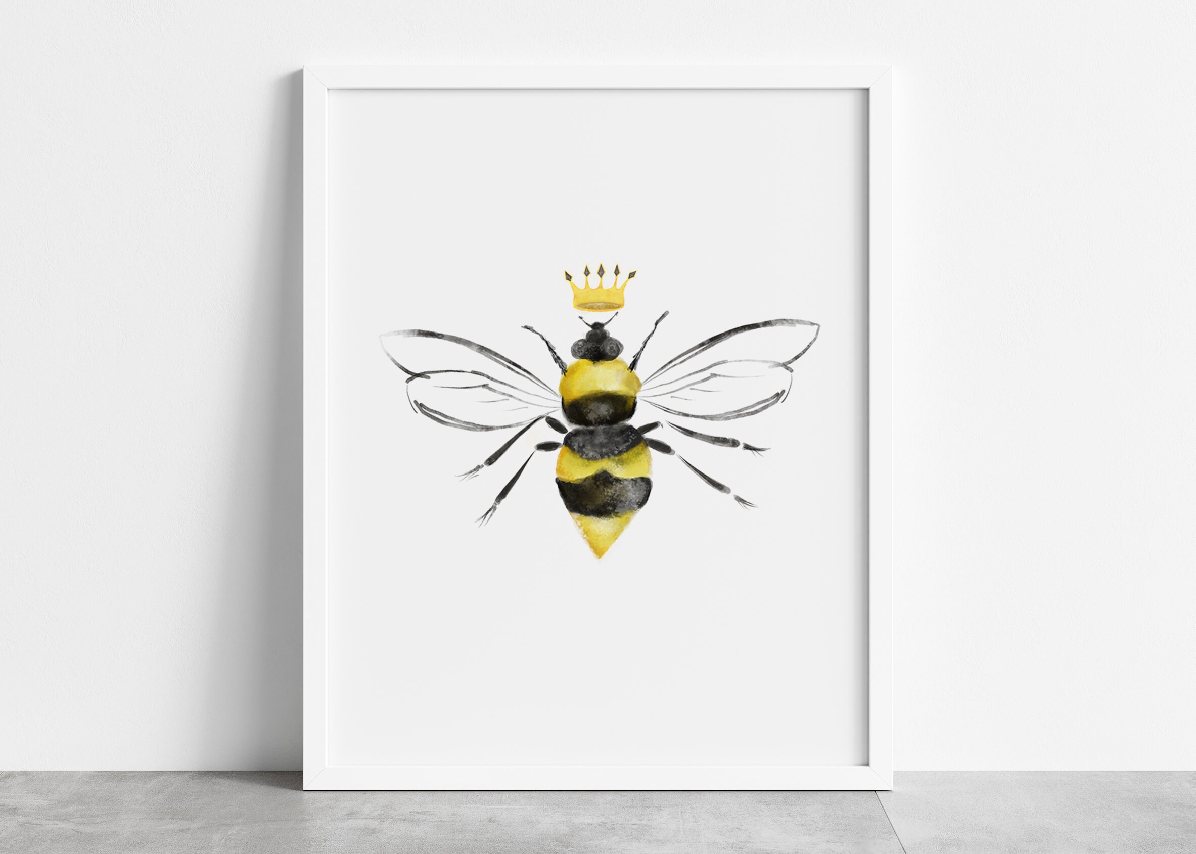 Queen Bee Art Printable, Bee Decor, Queen Bee Art, Bee Wall Art, Queen Bee Decor, Bee Art Print ...