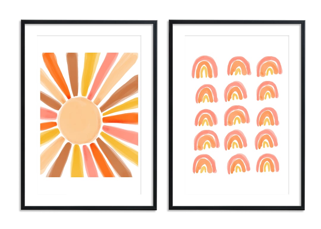 Printable Nursery Wall Art, Printable Nursery Set of Two, Digital ...