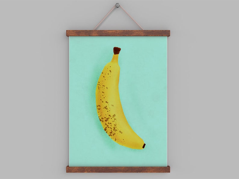 Printable Banana Wall Art, Printable Banana Art, Digital Banana Artwork