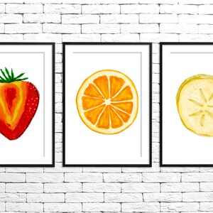 PRINTABLE Fruit Collection Wall Art, Watercolor Style Wall Art, Oranges ...