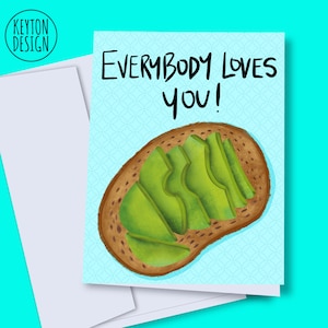 Digital card, Avocado card, love you, printable card, happy birthday printable, avocado lover,digital download, digital birthday card