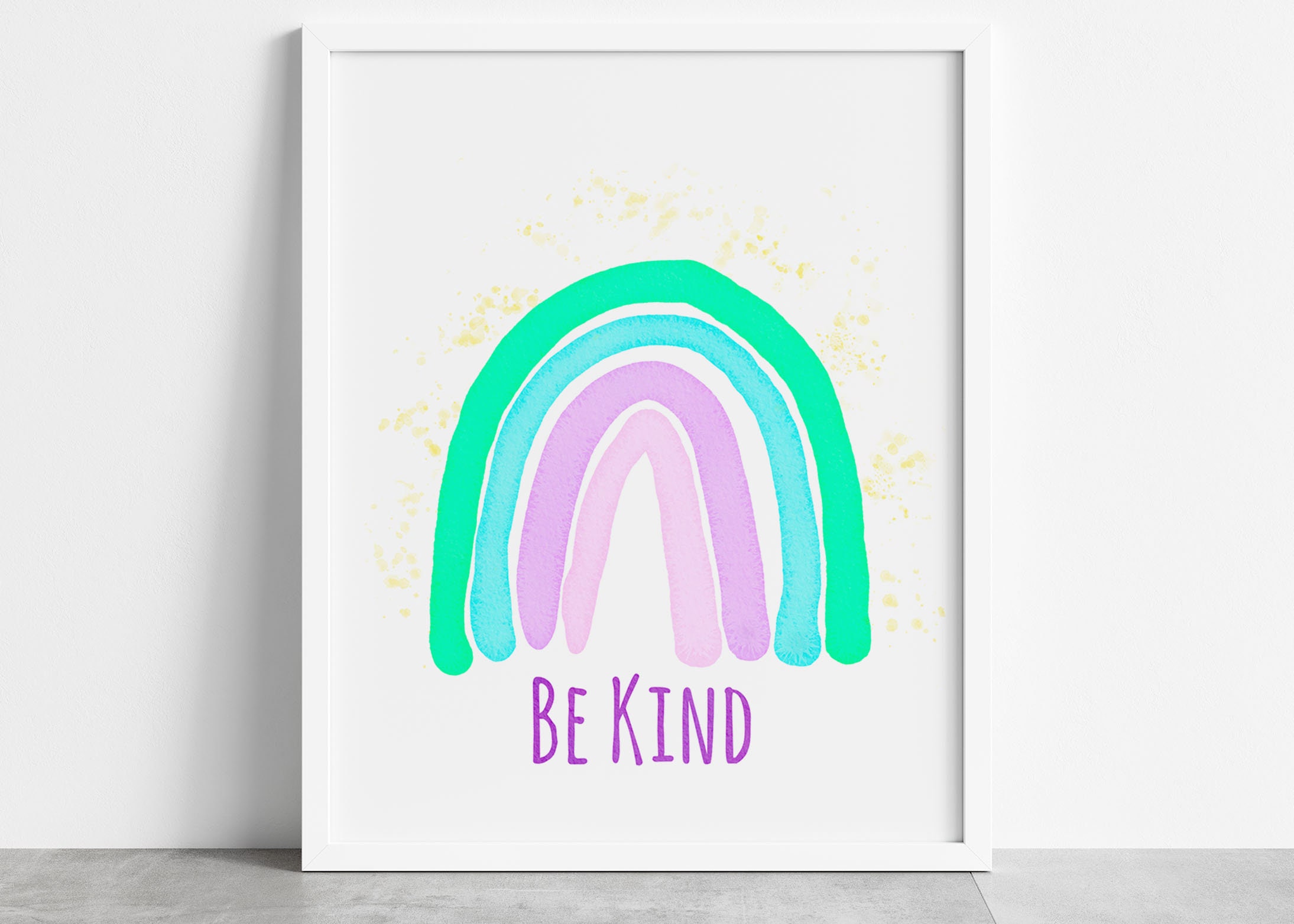 Rainbow Printable Art Nursery Printable All Art Be Kind - Etsy