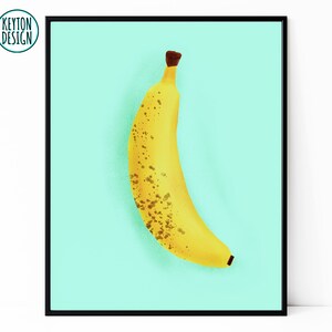 Printable banana wall art, printable banana art, digital banana artwork, digital kitchen wall art, fruit wall art, banana decor,gift for mom