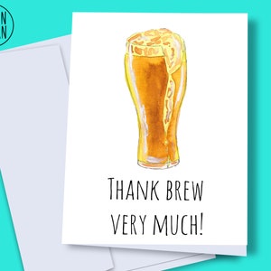 Tarjeta de agradecimiento, tarjeta de agradecimiento de cerveza, descarga instantánea gracias, amante de la cerveza, tarjeta de cerveza artesanal, gracias imprimible, tarjeta de agradecimiento para papá