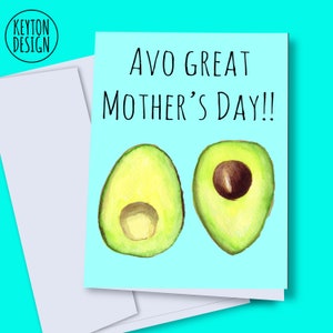 Druckbare Muttertagskarte, Digitale Muttertagskarte, Karte für Mutter, Avocado-Essenswortspiel-Grußkarte, Avo großer Muttertag, Muttertag
