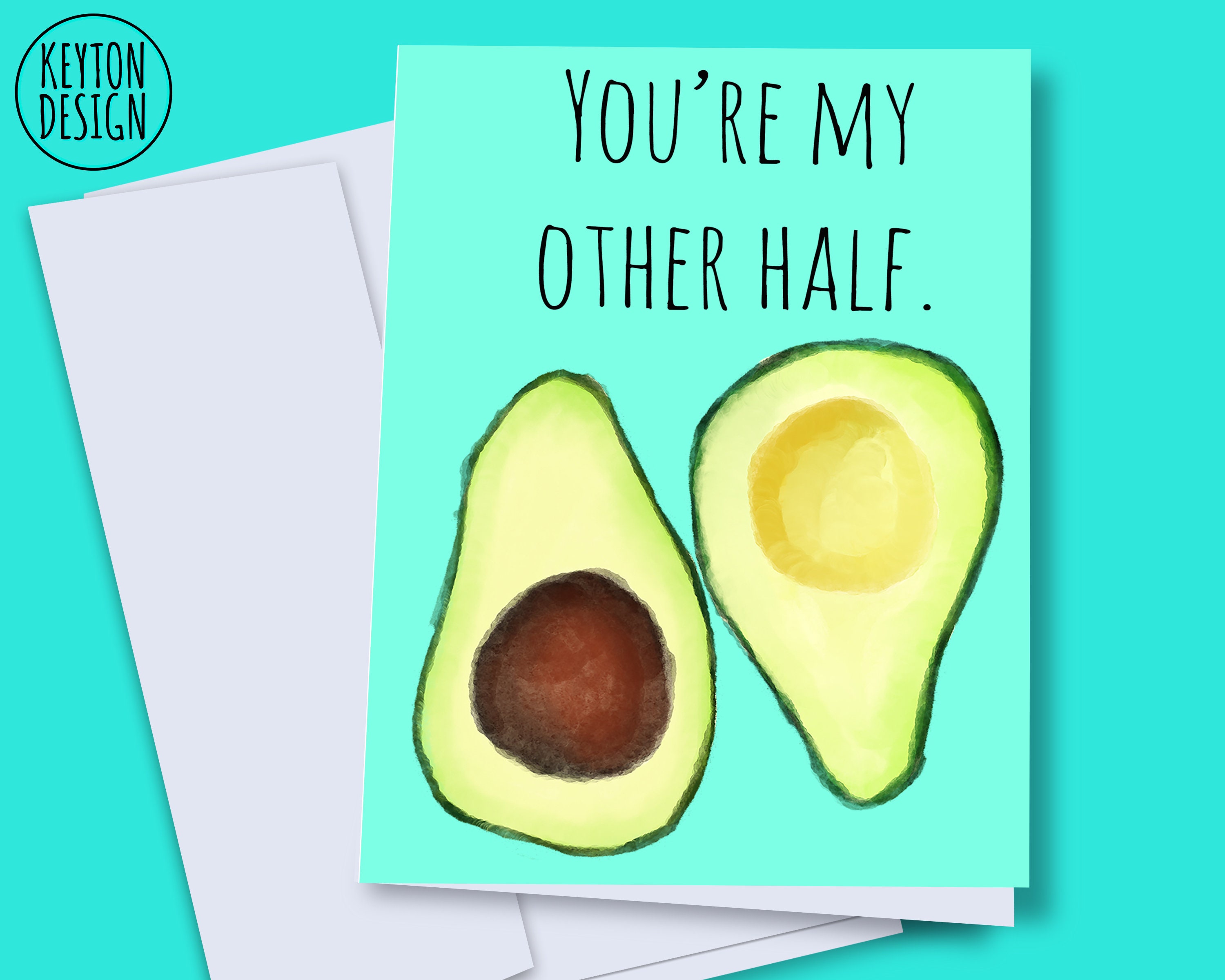 INSTANT DOWNLOAD Avocado Card Romantic Card Avocado - Etsy