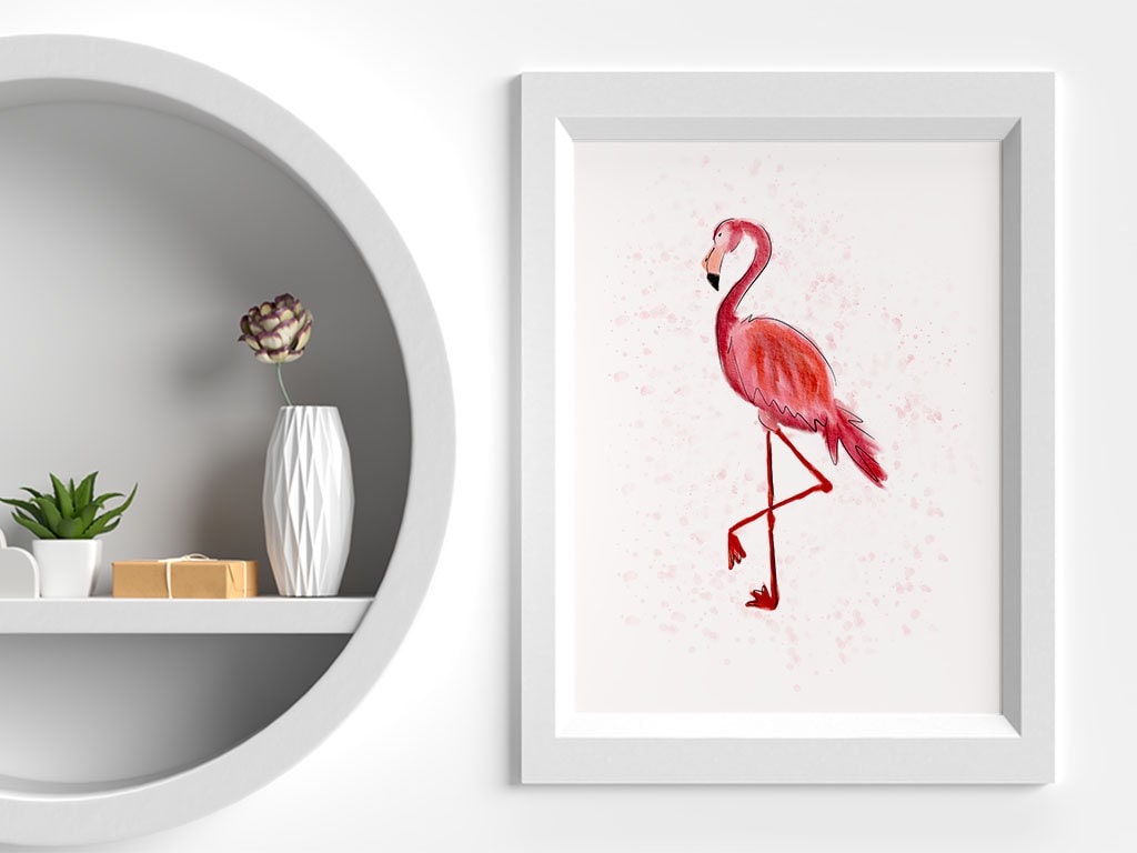 Printable Flamingo Wall Art, Printable Flamingo Wall Art, Digital ...