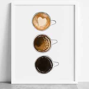 Printable coffee wall art, digital coffee wall art, digital coffee print, simple coffee art, minimalist coffee art, coffee office art