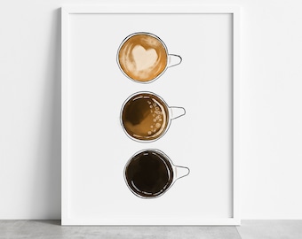 Printable coffee wall art, digital coffee wall art, digital coffee print, simple coffee art, minimalist coffee art, coffee office art