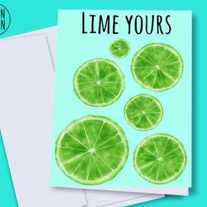 INSTANT DOWNLOAD - Citrus card, lime yours, lime lover, lime gift, citrus fruit card, card for boyfriend, card for husband, printable fruit
