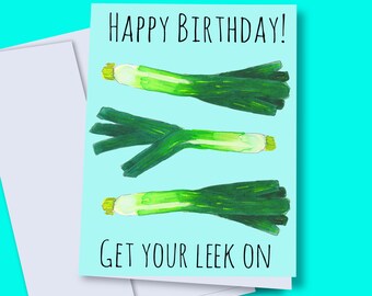 Leek Card Etsy
