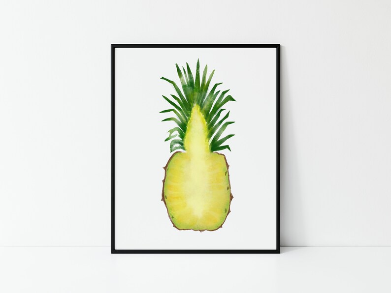 Printable Pineapple Wall Art, Wall Art Set of Two, Pineapple Decor ...