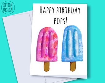 Printable birthday card for dad | Instant download card dad birthday | Popsicle  birthday card, card for dad,funny birthday,digital download