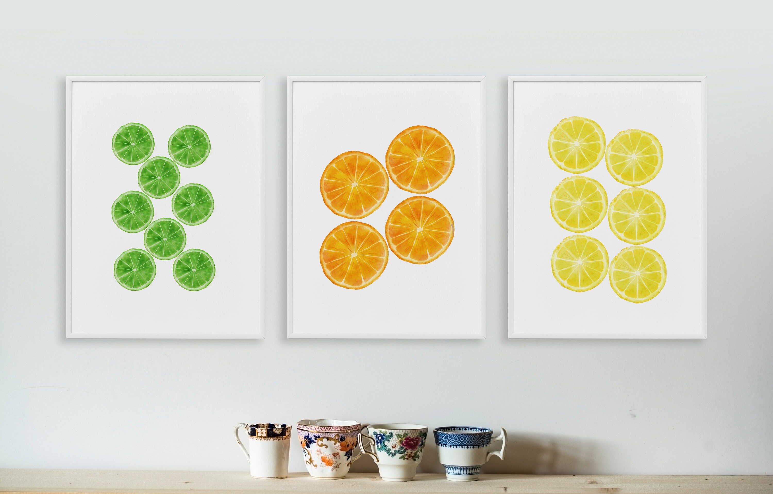 PRINTABLE lemon wall art minimalist lemon artwork watercolor | Etsy