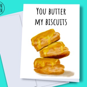 Printable biscuits card | Funny biscuit card | Printable anniversary card | Food pun card for boyfriend | Biscuit artwork | Card for husband