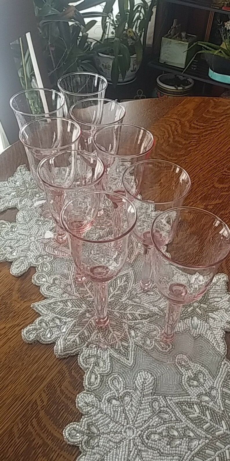 Vintage Pink Crystal Stemware Etsy
