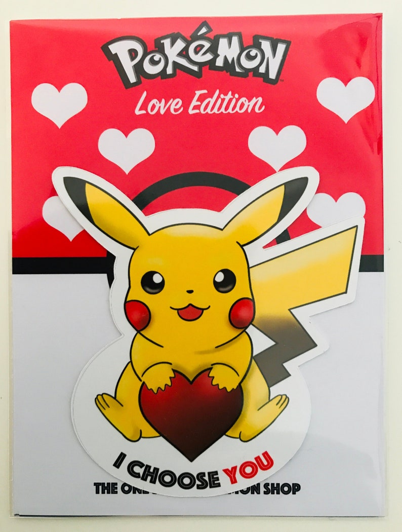 Etsy cards valentines birdy chat noteworthy press valentine Valentines Day PIKACHU Romantic POKEMON Personalised | Etsy