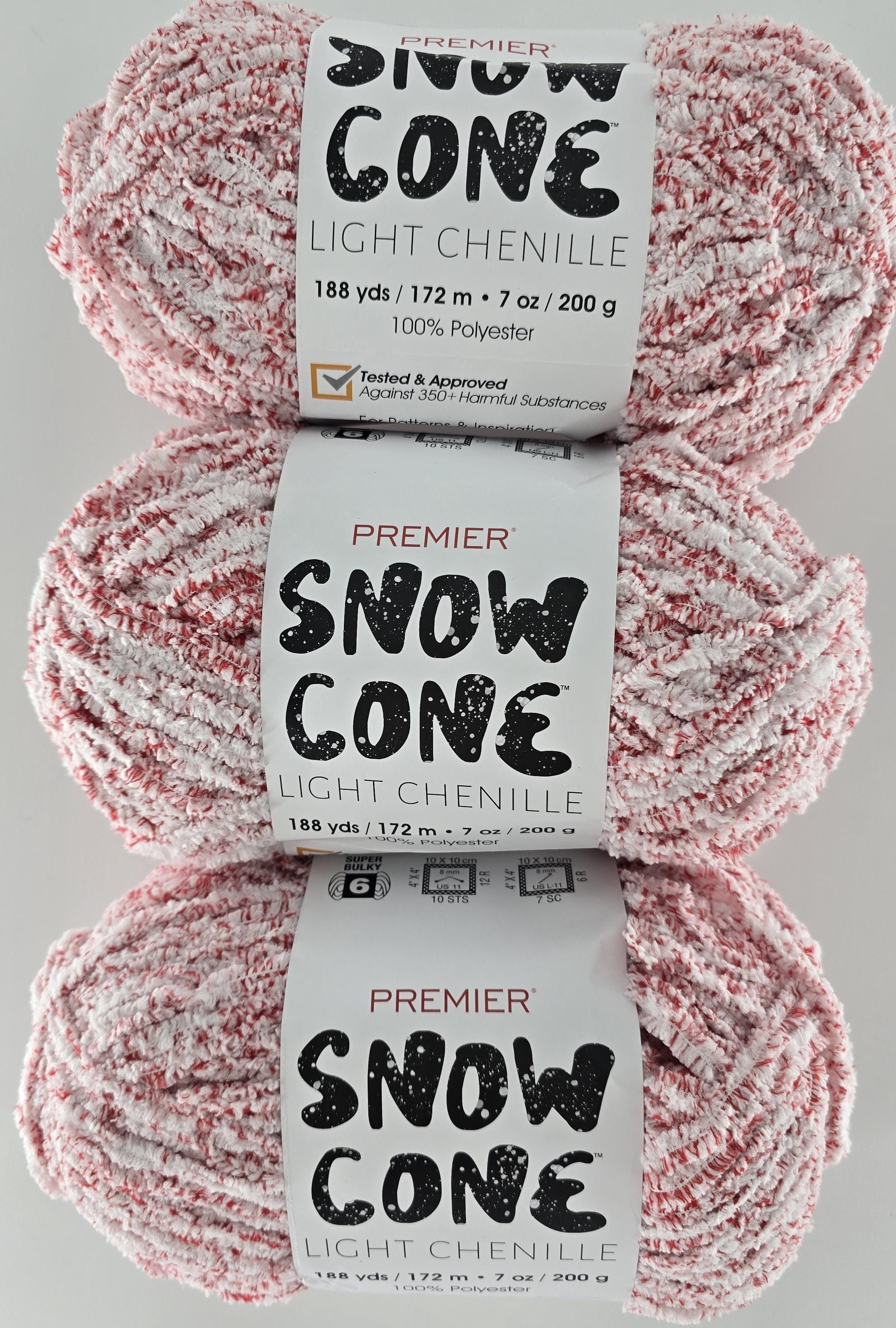 Brand New Yarn - Premier Snow Cone Light Chenille - Cherry (3 Pack)