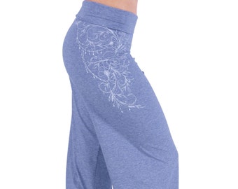 Yoga pants Palazzo style with folding waistband