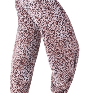 Yoga Pants Leopard Print Harem Style With Folding Waistband - Etsy