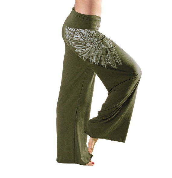 Folded Palazzo Gaucho Boho Wide Leg Lounge Yoga Pants Dance Wide Waist Band