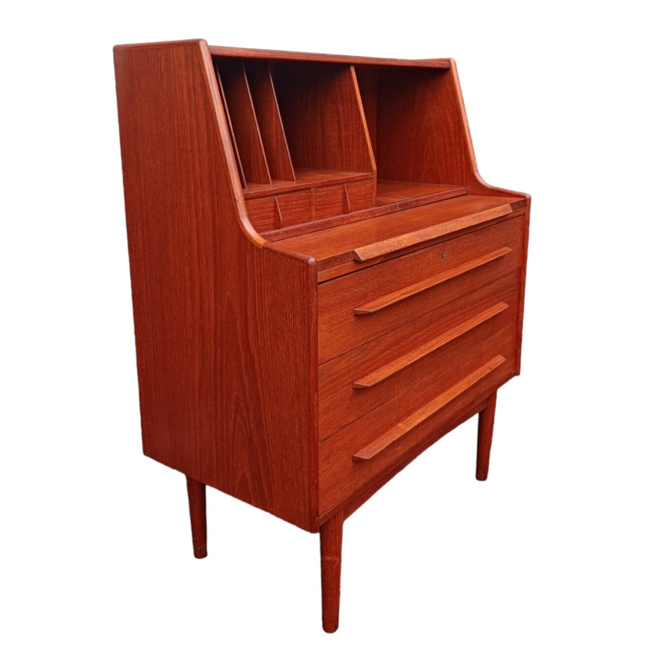 Picture Idea: Vintage Mid Century Modern Danish Teak Secretaire With Pull Out