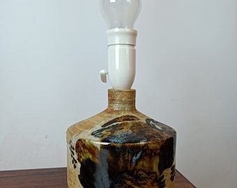Mid century Danish Lamp by Conny Walther (b. 1931) Hand-made Ceramic Stoneware Unique Vintage 1960s design.