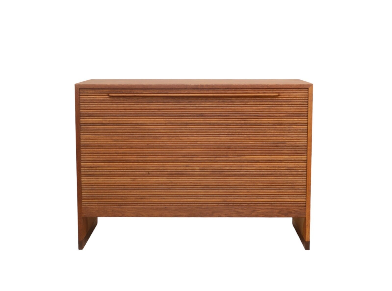 Vintage Danish Tambour oak cabinet by Hans Wegner. RY series. Mid century modern design from 50s