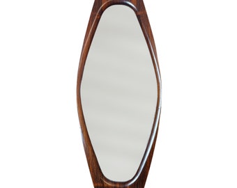 R. Sandholdt for Jansen. Danish Solid Rosewood mirror, vintage mid century do design 1960s 70s