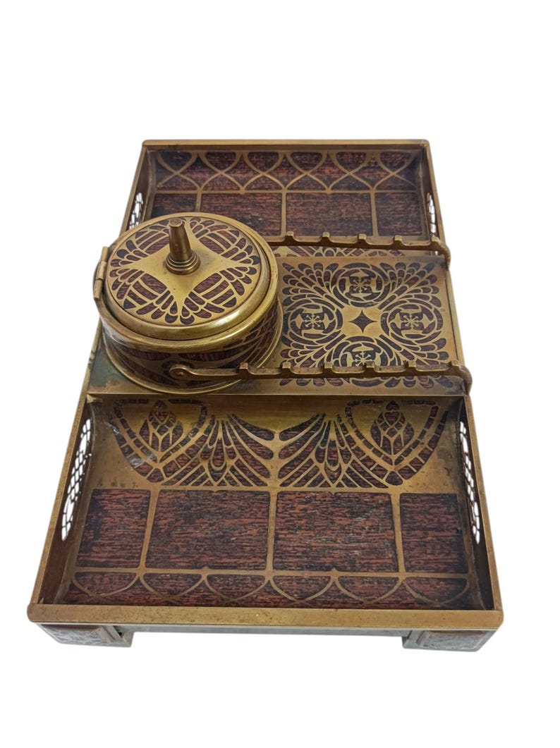 Antique Elegant Desk Set Inkwell by Erhard & Söhne. Art Nouveau, German ...