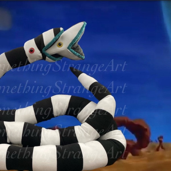 Beetlejuice Sandworm Plush- 8ft to 17 ft long Stuffed Animal Plushie Cute Version