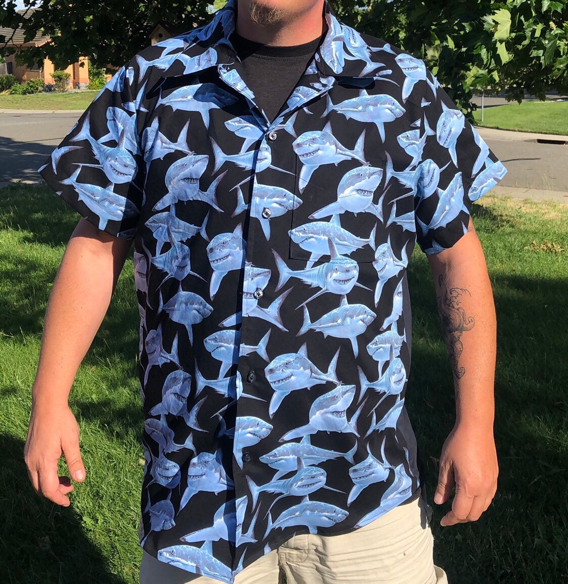 Shirt Mens Jaws Collared Shirt - Etsy 